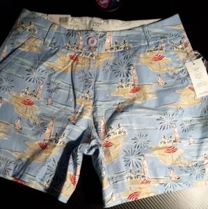 crown & ivy Blue Patterned Women Shorts